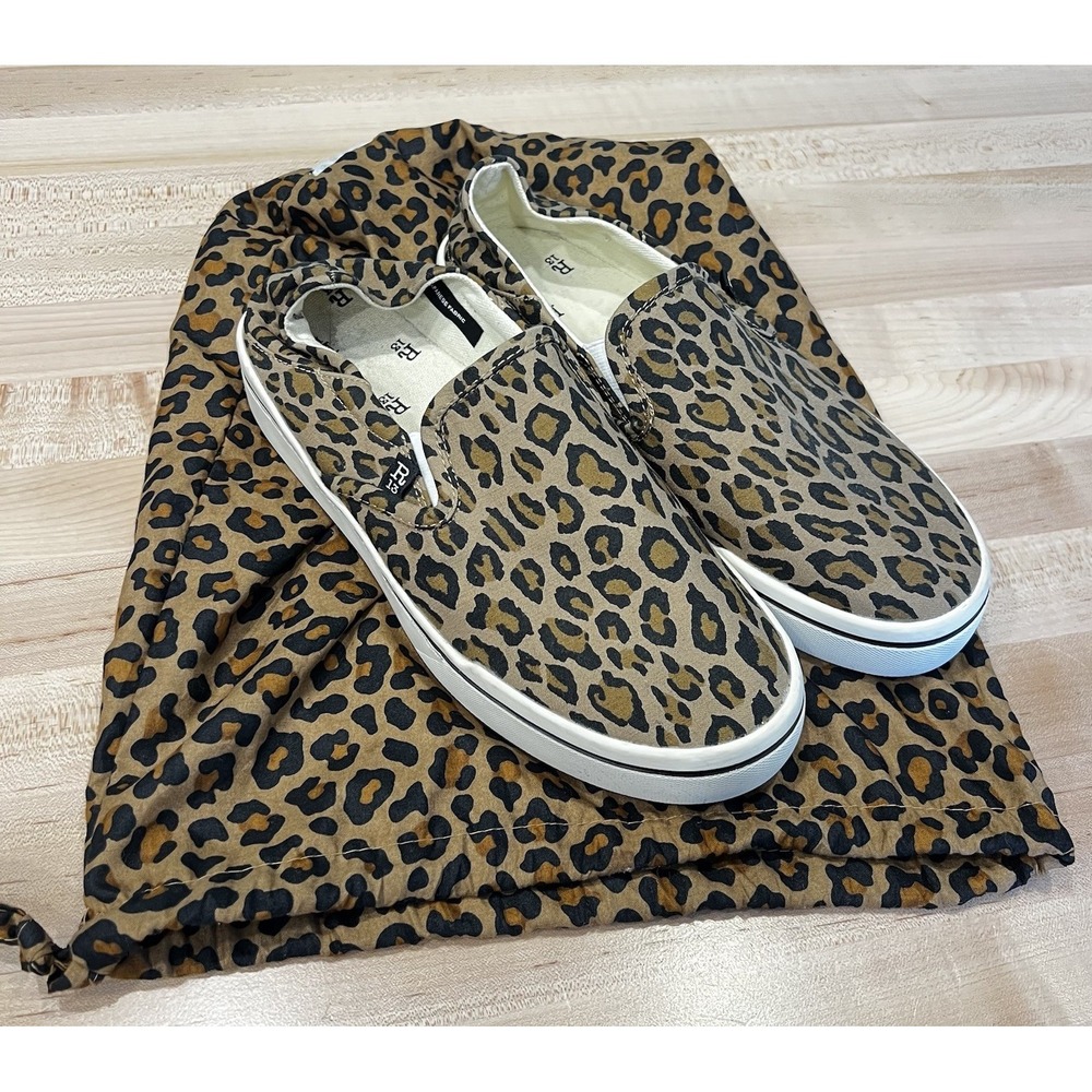 R13 Cheetah Print Canvas Slip-On Sneakers Women's Size 9, Men's 7, Bag Included